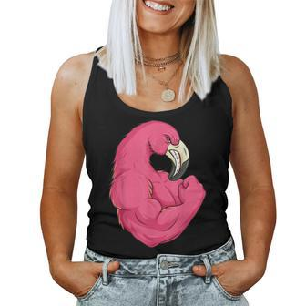 Flamingo Weightlifting Bodybuilder Muscle Fitness Women Tank Top - Monsterry