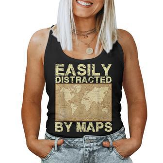 Geography Teacher Easily Distracted By Maps Women Tank Top - Monsterry DE
