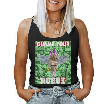 Give Me All Your Robux Girl Vr Gamer Or Pc Gaming Women Tank Top - Monsterry
