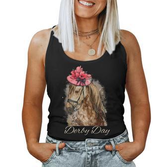 Hat Horse Racing Derby Party On Derby Day 2024 Women Tank Top - Seseable