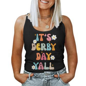 Horse Racing Groovy It's Derby Day Yall Ky Derby Horse Women Tank Top - Monsterry AU