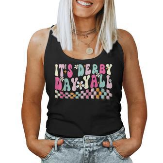 Horse Racing Groovy It's Derby Day Yall Derby Horse Women Tank Top - Seseable