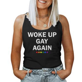Lgbtq Rainbow Woke Up Gay Again Women Tank Top - Seseable