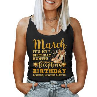March It's My Birthday Month Birthday Shoe Girl Woman Women Tank Top | Mazezy UK