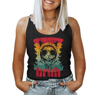 Meme Saying Bruh With Cat Kid Women Tank Top | Mazezy