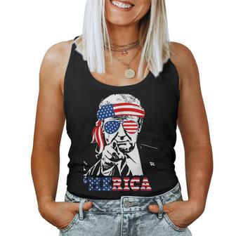 'Merica Trump 4Th Of July Us American Flag Women Women Tank Top - Monsterry