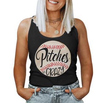 Pitches Be Crazy Crazy Baseball Mom Women Tank Top - Monsterry DE