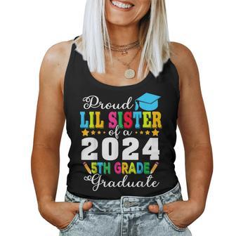 Proud Lil Sister Of A Class Of 2024 5Th Grade Graduate Women Tank Top - Monsterry DE