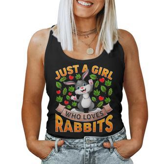 Rabbit Animal Lover Just A Girl Who Loves Rabbits Women Tank Top - Thegiftio UK