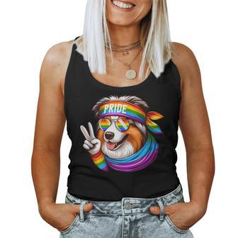Rainbow Lgbt Gay Pride Lesbian Australian Shepherd Women Tank Top - Monsterry DE