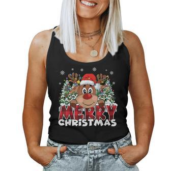 Reindeer Xmas Family Merry Christmas Women Tank Top - Monsterry