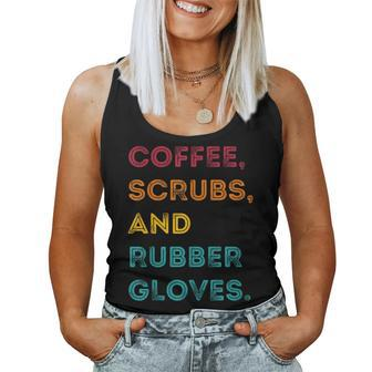 Retro Coffee Scrubs Rubber Gloves Nurse Doctor Medical Women Tank Top - Monsterry CA