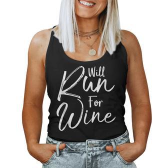 Running Quote For Cute Runners Will Run For Wine Women Tank Top - Monsterry DE