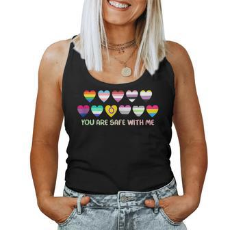 You Are Safe With Me Rainbow Bi Transgender Lgbt Pride Women Tank Top - Monsterry