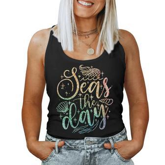 Seas The Day For Cool Sea Mermaid Lover Women Tank Top - Monsterry UK