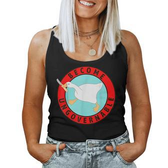 Silly Goose Become Ungovernable Sarcastic Goose Meme Women Tank Top - Monsterry CA