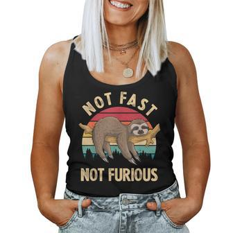 Sloth Not Fast Not Furious Sloth Quote Cute Sloth Women Tank Top - Monsterry AU