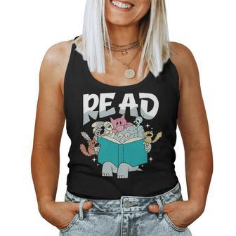 Teacher Library Read Book Pigeon Wild Animal Bookish Women Tank Top - Seseable