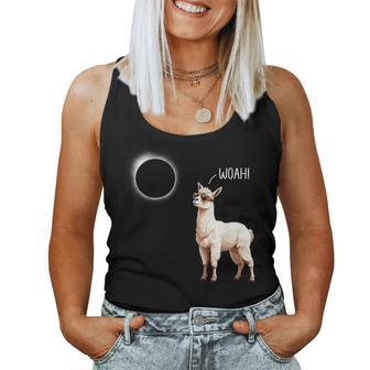 Total Solar Eclipse 2024 Llama Woah Men Women Tank Top - Seseable