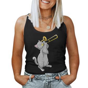 Trombone For Kitten Trombone Player Women Tank Top - Monsterry