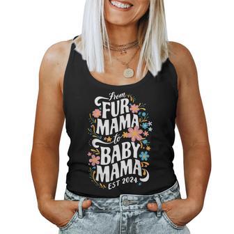 From Fur Mama To Baby Mama Est 2024 Katzenbesitzer Mama Schwanger Tank Top Frauen - Geschenkecke