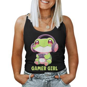 Gamer Girl Frog Gaming Kawaii Anime Gamer Frog Girls Women Women Tank Top - Monsterry