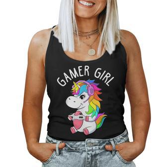 Gamer Girl Gaming Unicorn Cute Video Game Girls Women Tank Top - Thegiftio UK