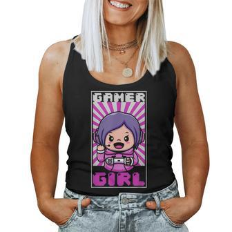 Gamer Girl Playing Video Games Anime Gaming Women Tank Top - Monsterry