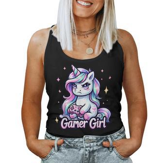 Gamer Girl Unicorn Cute Gamer Unicorn Girls Women Women Tank Top - Thegiftio UK