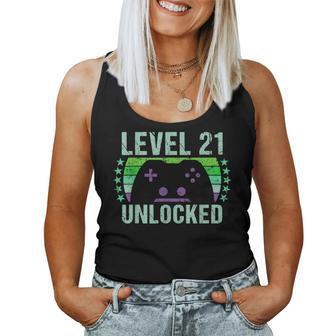 Gaming Vintage 21St Birthday 21 Year Old Boy Girl Gamer Women Tank Top - Monsterry