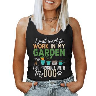 Gardening Dog Lover Gardener Garden Pet Plants Women Tank Top - Seseable