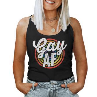 Gay Af Lgbt Pride Rainbow Flag March Rally Protest Equality Women Tank Top - Monsterry CA