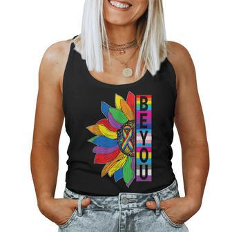 Be You Gay Pride Lgbt Ally Sunflower Lgbtq Women Tank Top - Seseable