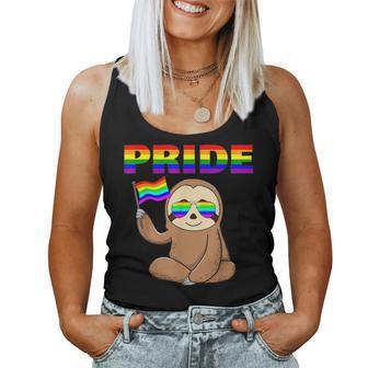 Gay Pride Sloth Rainbow Flag Ally Lgbt Transgender Women Tank Top - Monsterry CA