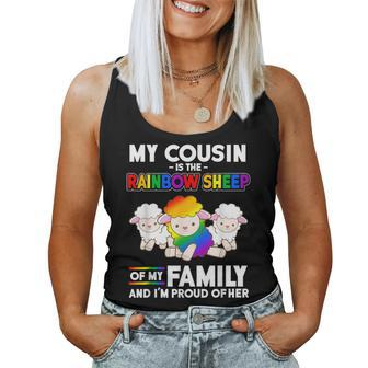 Gay Pride Week My Cousin Is Rainbow Sheep Of Family Women Tank Top - Monsterry