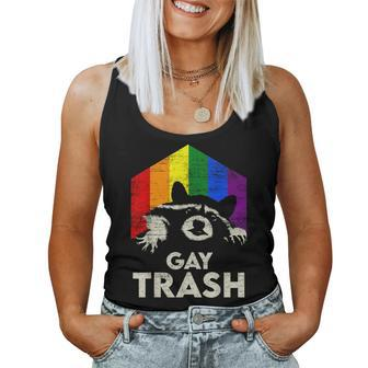 Gay Trash Raccoon Lgbt Rainbow Gay Pride Month Vintage Women Tank Top - Monsterry DE