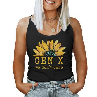 Gen X We Don't Care Sunflower Generation X Attitude Vintage Women Tank Top - Seseable
