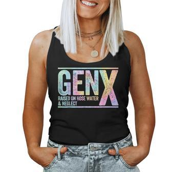 Genx Raised On Hose Water & Neglect Tie Dye Women Tank Top - Thegiftio UK