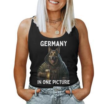 Germany In One Picture German Shepherd Drinking Beer Women Tank Top - Monsterry CA