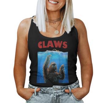 Giant Sloth Terrorizing Swimmer Beware Of Claws Women Tank Top - Monsterry