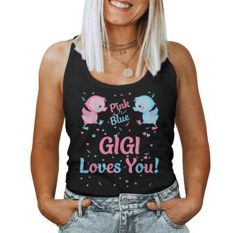 Gigi Gender Reveal Party Pink Or Blue For Matching Family Women Tank Top - Monsterry