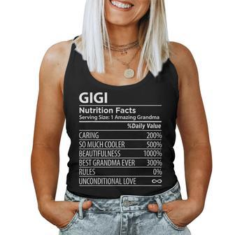 Gigi Nutrition Facts Grandma Women Tank Top - Monsterry