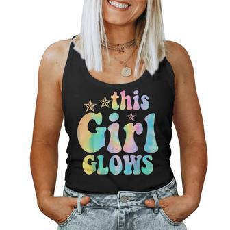 This Girl Glows For & Girls Tie Dye 80S Themed Women Tank Top - Seseable