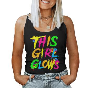 This Girl Glows Cute Girls Tie Dye Party Team Women Tank Top - Monsterry