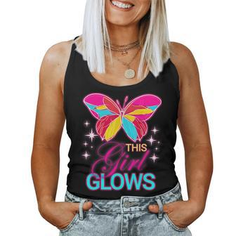 This Girl Glows Cute Girl Woman Tie Dye 80S Party Team Women Tank Top - Seseable