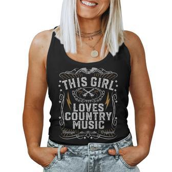 This Girl Loves Country Music Vintage Concert Nashville Women Tank Top - Monsterry DE