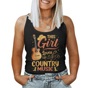 This Girl Loves Country Music Vintage Lover Western Women Tank Top - Thegiftio UK