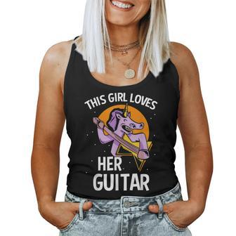 This Girl Loves Her Guitar Unicorn Guitarist Guitars Player Women Tank Top - Thegiftio UK