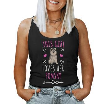 Girl Who Loves Her Pomsky Pomsky Dog Lover Women Tank Top - Monsterry