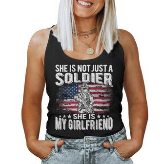 My Girlfriend Is A Soldier Proud Military Boyfriend Women Tank Top - Monsterry